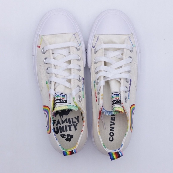 NEW Converse Chuck Taylor All Star Lift Low Pride Plarform Sneakers - Picture 4 of 6